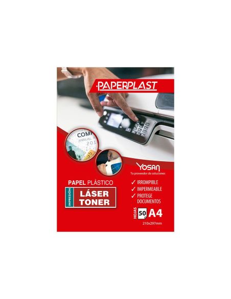 Papel Plastico Yosan Paperplast Poliester Blanco Brillo Din A4 250 Mc Imprimible Paquete De 50 Hojas|Libreriasalesiana