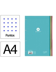 Recambio Antartik A4 100 Hojas 90Gr Puntos Dots 4 Taladros Bandas De 5 Colores