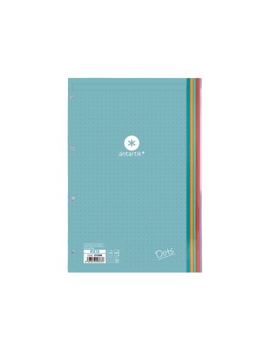 Recambio Antartik A4 100 Hojas 90Gr Puntos Dots 4 Taladros Bandas De 5 Colores
