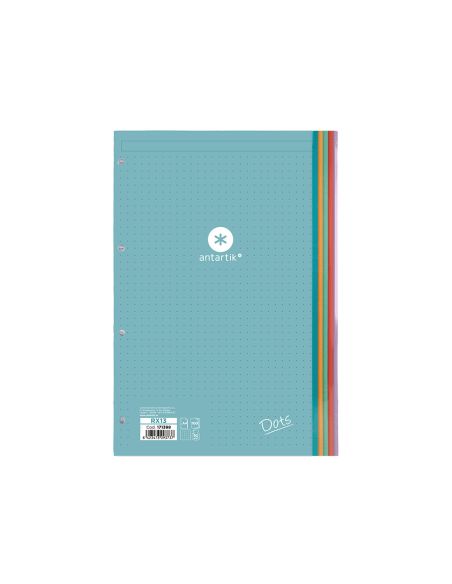 Recambio Antartik A4 100 Hojas 90Gr Puntos Dots 4 Taladros Bandas De 5 Colores