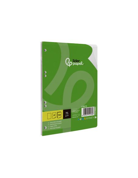 Recambio Liderpapel Din A5 100 Hojas 75 Gr Liso Sin Margen 6 Taladros