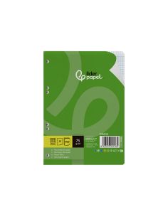 Recambio Liderpapel Din A5 100 Hojas 75 Gr Milimetrado Sin Margen 6 Taladros 2