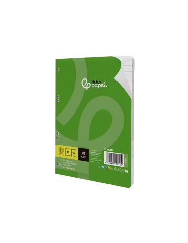 Recambio Liderpapel Din A5 100 Hojas 75 Gr Pauta 4 3.5Mm Con Margen 6 Taladros