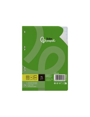Recambio Liderpapel Din A5 100 Hojas 75Gr Rayado Nº 46 6 Taladros