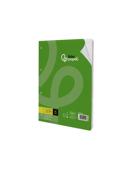 Recambio Liderpapel A4 100 Hojas 75Gr Liso Sin Margen 4 Taladros