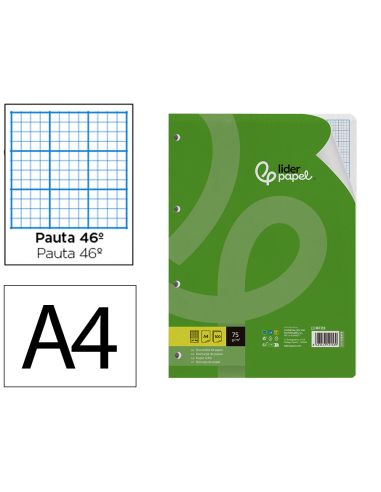 Recambio Liderpapel A4 100 Hojas 75Gr Rayado Nº46 4 Taladros