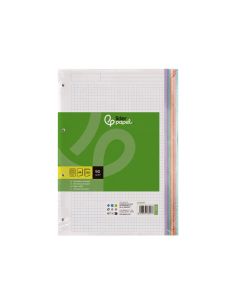 Recambio Liderpapel A4 120 Hojas 90Gr Cuadro 5 Mm 4 Taladros Bandas De 5 Colores Pasteles 2