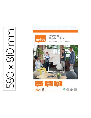 Bloc Congreso Nobo Papel Reciclado Cuadriculado/Liso 580X810 Mm 50 Hojas 70 G/M2
