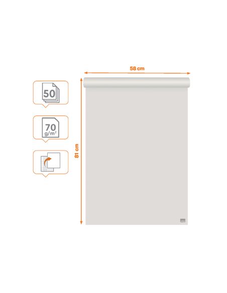 Bloc Congreso Nobo Papel Reciclado Cuadriculado/Liso 580X810 Mm 50 Hojas 70 G/M2