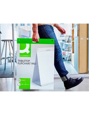 Bloc Congreso Q-Connect Liso Autoadhesivo Sobremesa 508X584 Mm 20 Hojas Papel Blanco De 75G/M2 Fsc