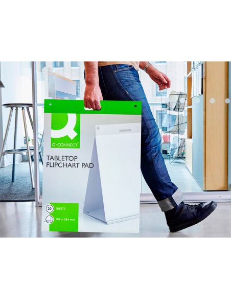 Bloc Congreso Q-Connect Liso Autoadhesivo Sobremesa 508X584 Mm 20 Hojas Papel Blanco De 75G/M2 Fsc