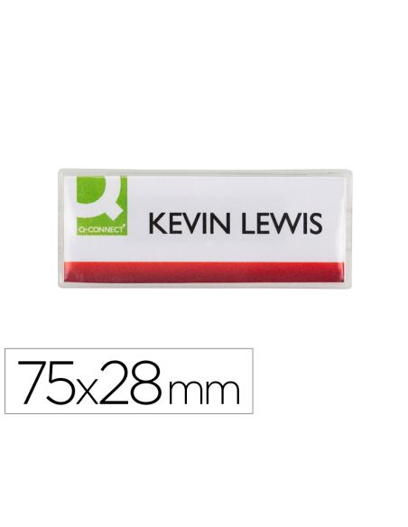 Identificador Q-Connect Kf14139 Con Clip Magnetico Apertura Superior 75X28 Mm