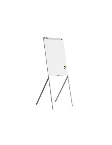 Pizarra Blanca Rocada Para Conferencias Lacada Magnetica Metalica Con Brazo Extensible Lateral Para 2 Hojas 68X104 Cm