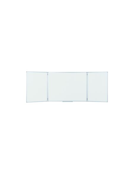 Pizarra Blanca Bi-Office Triptica Eco Magnetica Acero Lacado Marco Aluminio 90X60 Cm