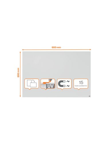 Pizarra Blanca Nobo Infinity Sin Marco Acero Lacado Magnetico 900X600 Mm