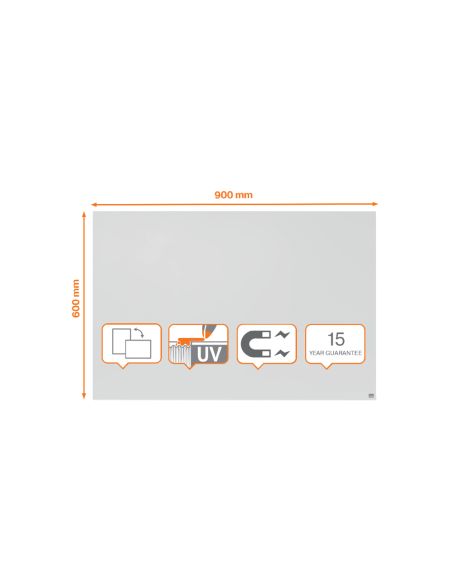 Pizarra Blanca Nobo Infinity Sin Marco Acero Lacado Magnetico 900X600 Mm
