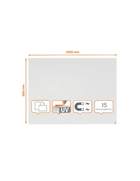 Pizarra Blanca Nobo Infinity Sin Marco Acero Lacado Magnetico 1200X900 Mm