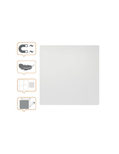 Pizarra Blanca Nobo Modular Sin Marco Acero Magnetica 450X450 Mm