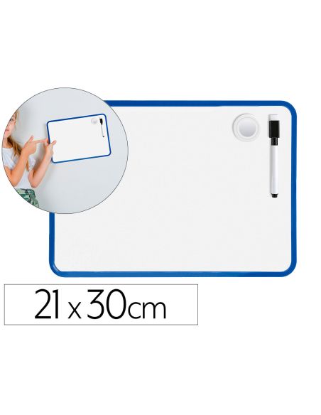 Pizarra Blanca Liderpapel 21X30 Cm Magnetica Doble Cara Lisa Con Rotulador Iman Y Borrador