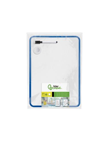 Pizarra Blanca Liderpapel 21X30 Cm Magnetica Doble Cara Lisa Con Rotulador Iman Y Borrador