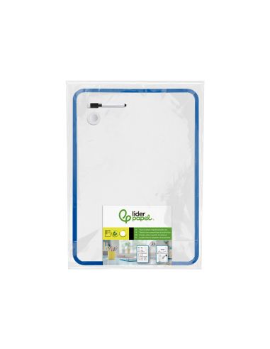 Pizarra Blanca Liderpapel 30X42 Cm Magnetica Doble Cara Lisa Con Rotulador Iman Y Borrador
