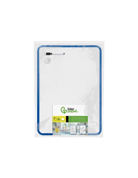Pizarra Blanca Liderpapel 30X42 Cm Magnetica Doble Cara Lisa Con Rotulador Iman Y Borrador