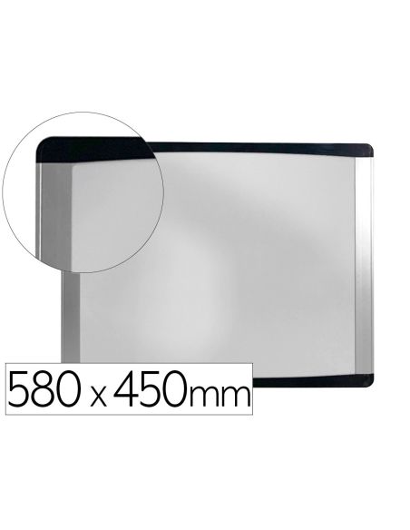 Pizarra Blanca Bi-Office Inka Magnetica Acero Lacado Marco De Aluminio Y Laterales Plastico Negro 580X450 Mm