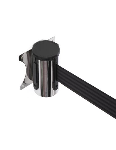 Cinta Extensible De Pared Separadora Retractil De 2 Mt Clips A Ambos Lados Y Clip De Recepcion Color Negro