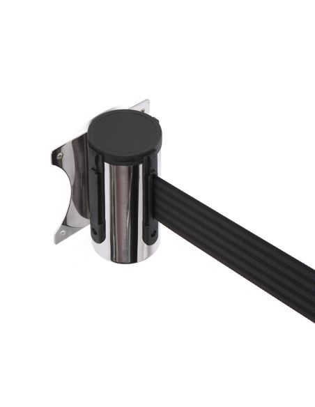 Cinta Extensible De Pared Separadora Retractil De 2 Mt Clips A Ambos Lados Y Clip De Recepcion Color Negro