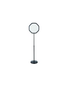 Expositor De Pie Bi-Office Forma Octogonal Magnetico Ajustable Altura Color Negro 1650X300 Mm