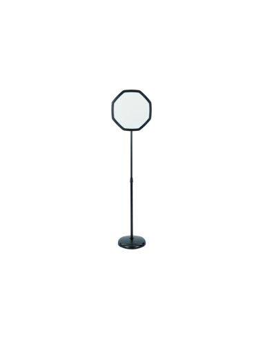 Expositor De Pie Bi-Office Forma Octogonal Magnetico Ajustable Altura Color Negro 1650X300 Mm
