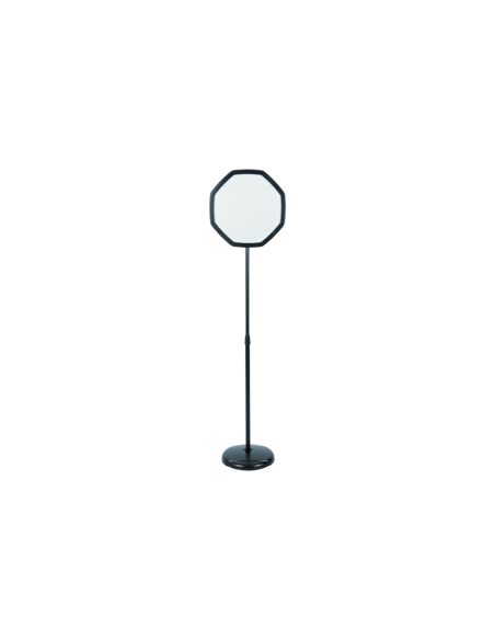 Expositor De Pie Bi-Office Forma Octogonal Magnetico Ajustable Altura Color Negro 1650X300 Mm