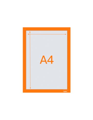Marco Porta Anuncios Nobo Din A4 Marco Magnetico Autoadhesivo Color Naranja Pack De 2 Unidades