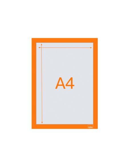 Marco Porta Anuncios Nobo Din A4 Marco Magnetico Autoadhesivo Color Naranja Pack De 2 Unidades