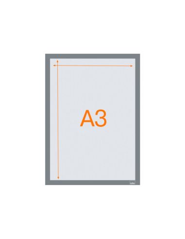 Marco Porta Anuncios Nobo Din A3 Marco Magnetico Autoadhesivo Color Plata Pack De 2 Unidades|Libreriasalesiana