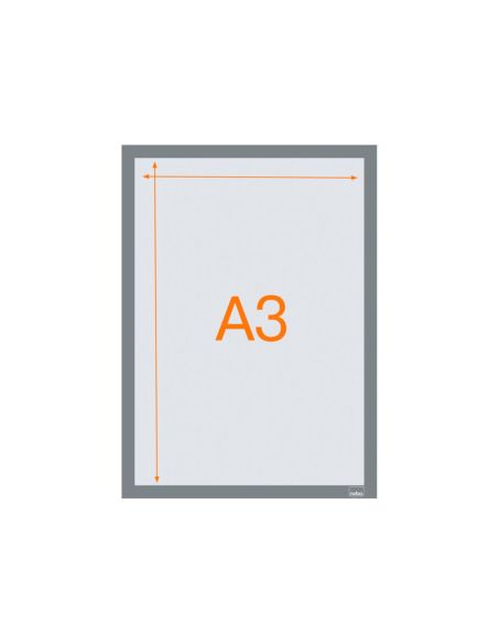 Marco Porta Anuncios Nobo Din A3 Marco Magnetico Autoadhesivo Color Plata Pack De 2 Unidades|Libreriasalesiana