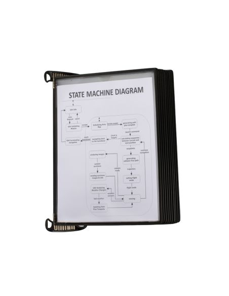 Portacatalogo De Pared Djois Pro Con 10 Fundas A4 Polipropileno Easy Load Color Negro 355X430X170 Mm