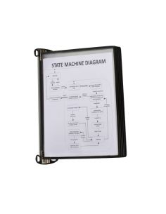 Portacatalogo De Pared Djois Pro Con 5 Fundas A4 Polipropileno Easy Load Color Negro 355X390X170 Mm