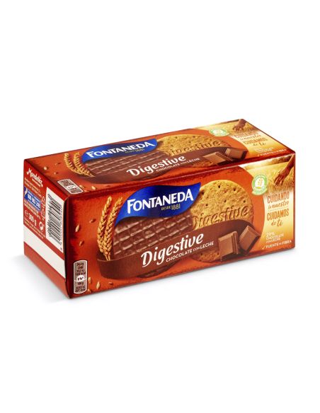 Galleta Fontaneda Digestive Chocolate Con Leche Fibra Caja De 300 Gr