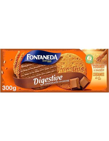 Galleta Fontaneda Digestive Chocolate Con Leche Fibra Caja De 300 Gr
