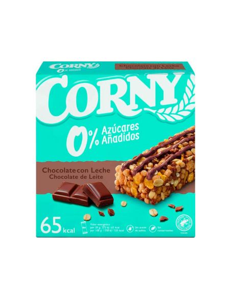 Barrita De Cereales Corny 0% Azucares Chocolate Con Leche Caja De 6 Unidades 20 Gr