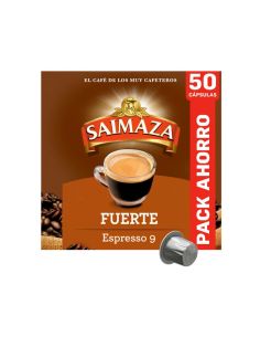 Cafe Saimaza Fuerte Espresso Intensidad 9 Caja De 50 Capsulas Compatible Nespresso