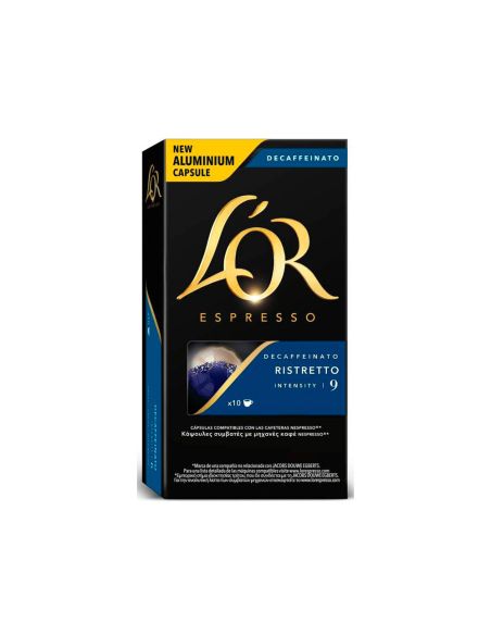 Cafe L'Or Espresso Descafeinado Ristretto Intensidad 9 Caja De 10 Capsulas Compatible Nespresso