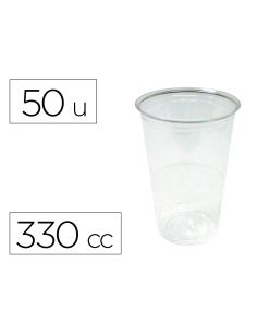 Vaso De Plastico Transparente 330 Cc Paquete De 50 Unidades