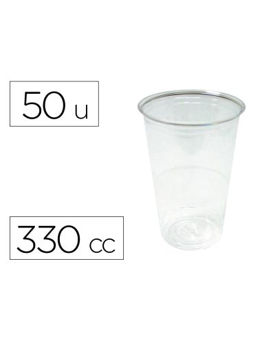 Vaso De Plastico Transparente 330 Cc Paquete De 50 Unidades