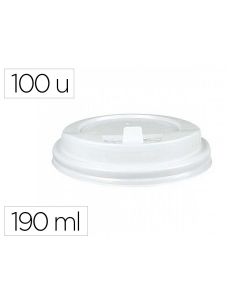Tapa Para Vaso Bunzl 190 Ml Poliestireno Con Orificio Paquete De 100 Unidades