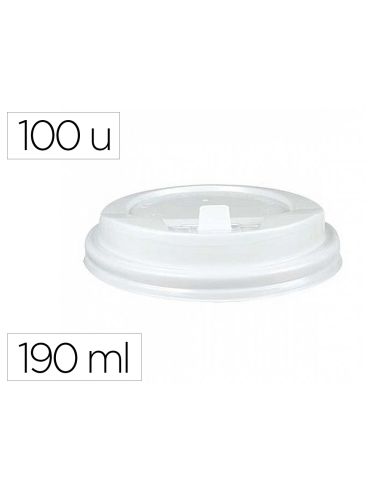 Tapa Para Vaso Bunzl 190 Ml Poliestireno Con Orificio Paquete De 100 Unidades