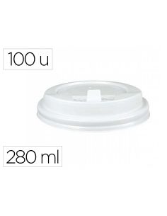 Tapa Para Vaso Bunzl 280 Ml Poliestireno Con Orificio Paquete De 100 Unidades