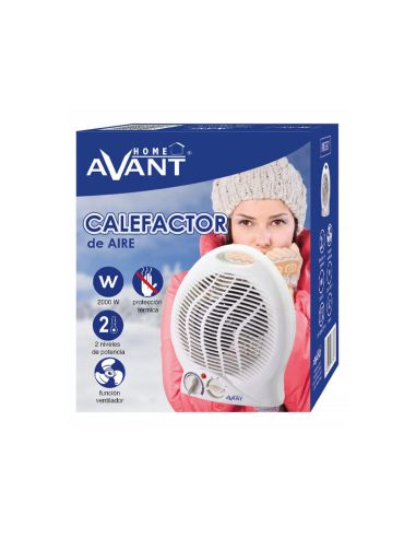 Calefactor De Aire Avant Vertical 2000W Dos Niveles Potencia Proteccion Termica Funcion Ventilador Color