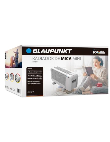 Radiador Blaupunkt Mini 900W Dos Niveles Potencia Proteccion Sobrecalentamiento Color Blanco